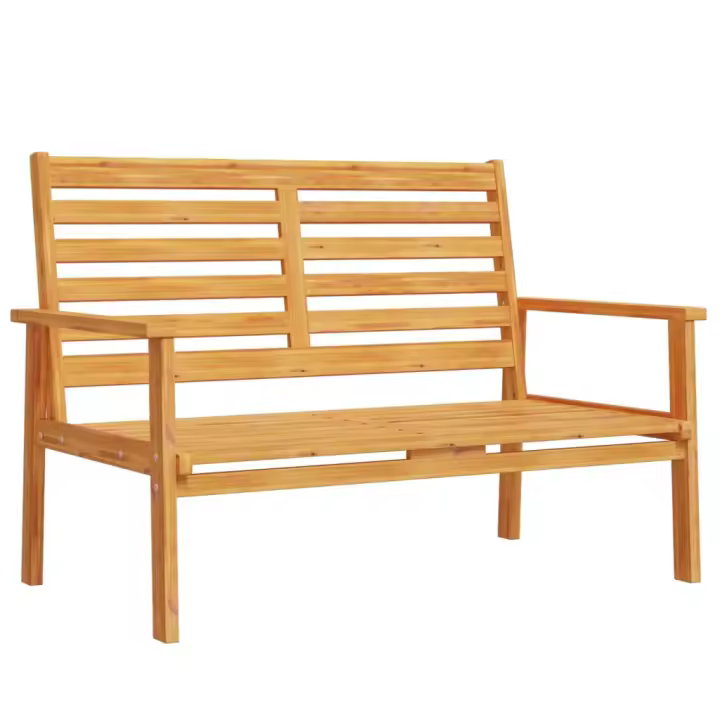 vidaXL Banco sofá de jardín madera maciza de acacia 120 cm Marrón, Marrón y crema, Marrón y gris Conjunto Terraza Muebles Jardín Exterior Juego de Muebles de jardín Mueble Jardín Exterior Muebles de Salon Exterior - 1