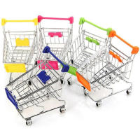 Carro De Supermercado Miniatura Para Niños Juguete De Decoración Doméstica Y Almacenamiento Estilo Moderno Material Metálico Y Plástico - details 0