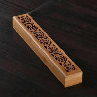 1PCS Contenedor De Incienso De Bambú Natural Con Placa De Descanso Caja De Madera Para Almacenamiento Y Combustión De Incienso - details 4