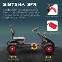 HOMCOM Go Kart a Pedales para Niños de 5-12 Años Coche de Pedales Infantil con Asiento Ajustable Neumáticos Inflables Amortiguador y Freno de Mano Carga 50 kg 121x58x61 cm - details 4
