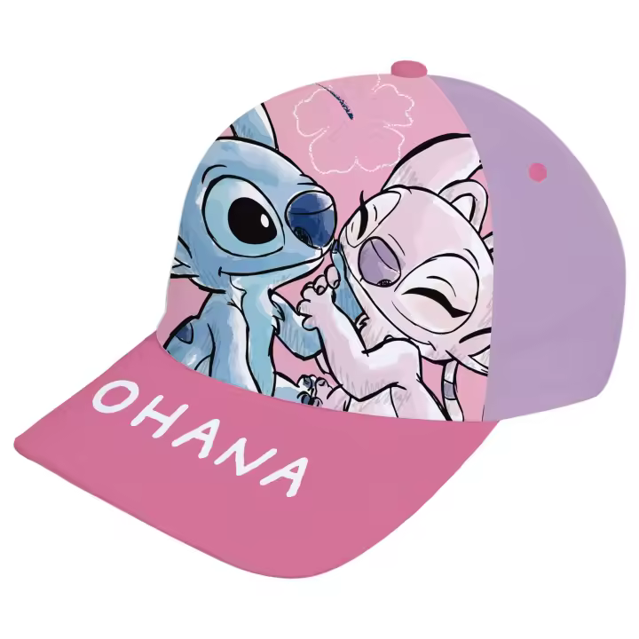 Gorra infantil Stitch Ohana Rosa 51-54cm | Gorro para niños con personaje animado - 1