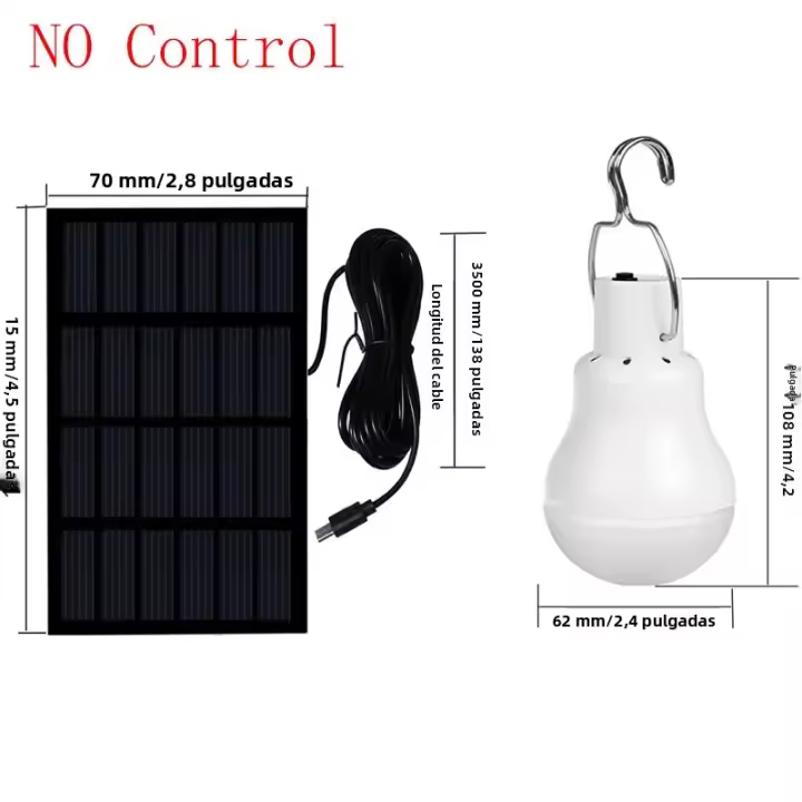 Lámpara Solar LED Impermeable Para Exteriores Cargada Por USB Luz De Emergencia Colgante Potente Para Interiores Casa - 1