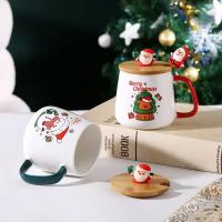 Caja De Regalo De Taza De Cerámica Con Tapa Y Cucharita Para Café Navidad Taza Ecológica Con Accesorios Para Bebidas - details 10