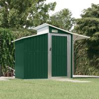 vidaXL Cobertizo de jardín acero galvanizado 270x130x208,5cm Color Antracita,  Gris,  Verde y mas - details 2