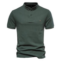 Primavera y verano nuevo estilo de algodón puro cuello alto deportes tops para hombres tamaño europeo POLO camisa casual para hombres bordados de manga corta T - details 4