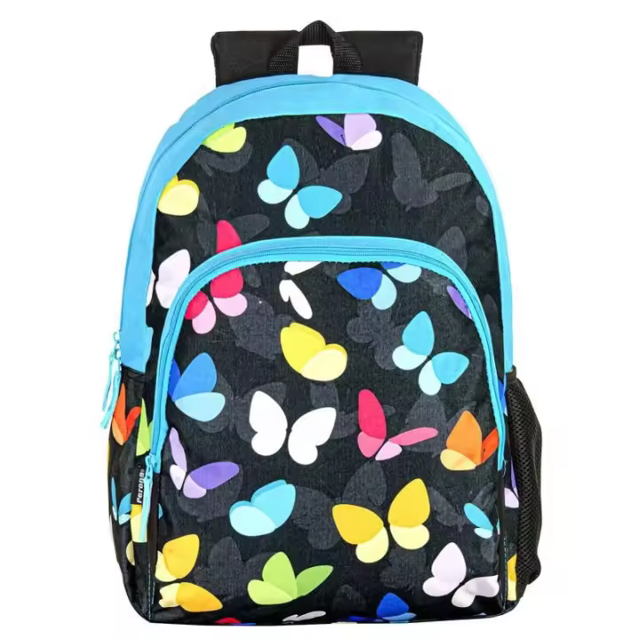 Mochila Mariposas 43cm. Mochila ergonómica con amplio espacio. Diseño resistente y versátil para llevar tus pertenencias con estilo. - 1
