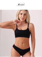 Sujetador sin aro y conjunto de ropa interior para mujer - Top tirantes transpirable, reductor de apariencia para bustos grandes, con efecto push-up, sexy y sin costuras. - details 7