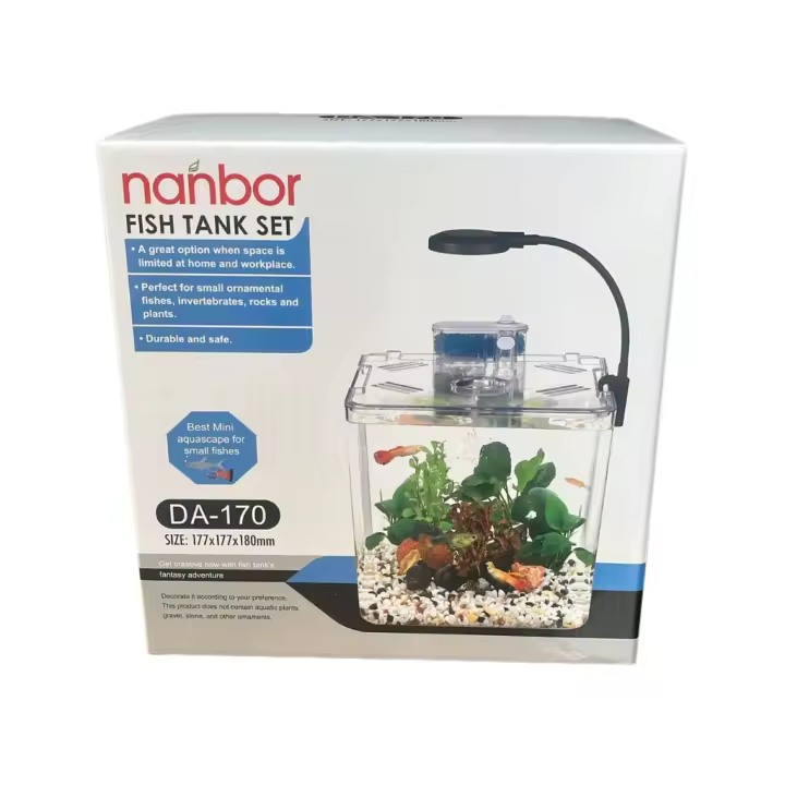 NANBOR - Betera (17,7 x 17,7 x 18 cm) - Mejor Mini paisaje acuático para Peces Pequeños - 1