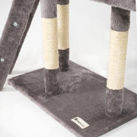 Casa Basics - Rascador para gatos NENI con Altura de 144 cm, Incluye 1 escalera, 1 caseta, 3 Plataformas Mirador, 4 ratas, 1 Nido - Árbol para Gatos en Beige/Negro/Gris - details 6