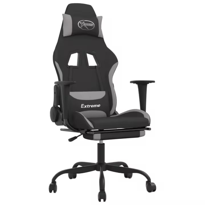 Silla Gaming Con reposapiés Maple sintético Negro Naranja - 1