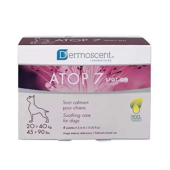 DERMOSCENT ATOP7 SPOT ON PERROS GATOS 20-40KG 4 PIPETAS - 1