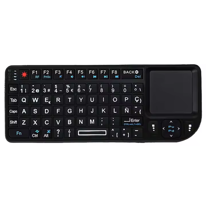 Teclado Inalámbrico 2.4G Con Palanca De Toque Y Luz De Escenario De 7 Colores Ratón Y Flashlight Portátil Compatible Con PC Y Smart TV Box - 1