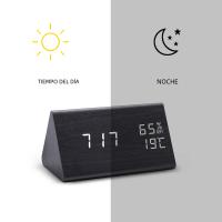 Reloj De Despertar Digital LED En Madera Con Control Por Sonido Y Luz USB/AAA Poderado Decoración De Mesa Para El Hogar Estilo Moderno Y Antiguo - details 4