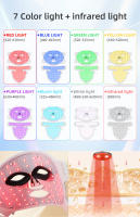 Máscara De Luz Roja LED Infrarroja Para Cara Y Cuello Con 7 Colores Terapia Anti Envejecimiento Control De Aceite Piel Tensa Blanqueadora Combating Arrugas Y Acné - details 3