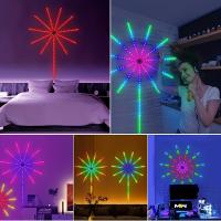 Tira De LED RGBIC Colorida Con Control Por Voz Y Timer Para Ambiente Fuegos Artificiales USB Para Decoración De Hogar Y Musica - details 4