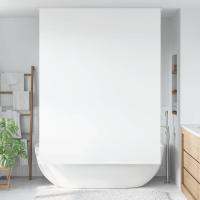 vidaXL Estor enrollable para ducha tela 160x240 cm ancho 156 cm en color Gris claro/Círculos/Cuadrado y más | protección solar decorativa para ventanas hogar oficina dormitorio fácil de instalar - details 6