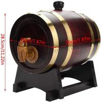 Barrel De Madera Para Whiskey 3L Vintage Oak Tap Dispenser Para Ron Vino Cerveza Herramientas De Cervecería Barra Ecológico Reutilizable - details 8