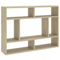 vidaXL Estantería de pared madera contrachapada 75x16x55 cm Blanco, Negro, Roble Sonoma Mueble Almacenaje Estantería para Oficina, Estudio, Dormitorio Estantería/Librería/ mueble de Almacenamiento - details 4