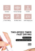 Secador De Uñas LED UV RecargableLinterna De Lámpara UV Para Secado De Polvos De Uñas Herramientas Para Salón De Belleza Y Uso Doméstico - details 8