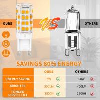 8 unids G9 bombillas LED regulable, 5W bombilla LED Blanco caliente, 360 Ángulo de haz bombillas de Ahorro de Energía para la iluminación del Hogar lámpara LED - details 1