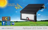 LED ATOMANT Aplique LED Solar 10W IP54 con Sensor de Movimiento, CCT (3000K, 4000K y 6000K), 1100 Lumenes, Lampara de pared, Iluminacion Solar para Exterior, Patio, Jardin, Terraza - details 0