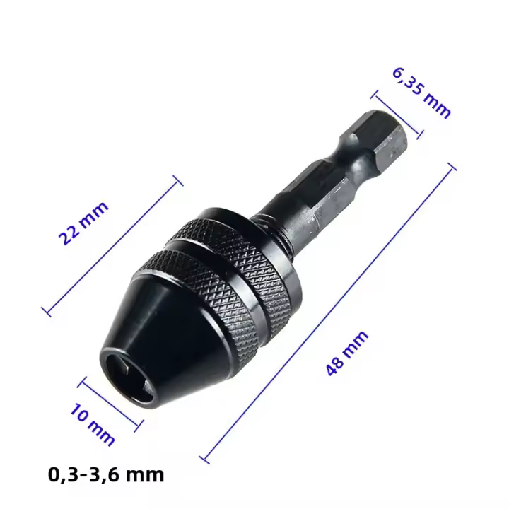 Chorro De Batea Sin Llave Para Taladro Adaptador De Rosca Hexagonal Convertidor Herramienta Tres Mandíbulas Para Mezclador Eléctrico - 1