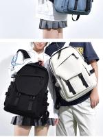 Mochila impermeable de poliéster para hombre, morral sencillo de 15 pulgadas, de Color sólido, a la moda, para ordenador de estudiante y pareja - details 12