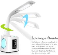 Lámpara de escritorio LED que protege los ojos, luz ambiental nocturna con puerto de carga USB y soporte para bolígrafo. - details 3