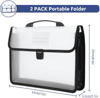 2 Pack Acordeón Portatil A4 Carpeta de Archivo Desplegable Archivador Clasificadores Organizador de Documento - details 2