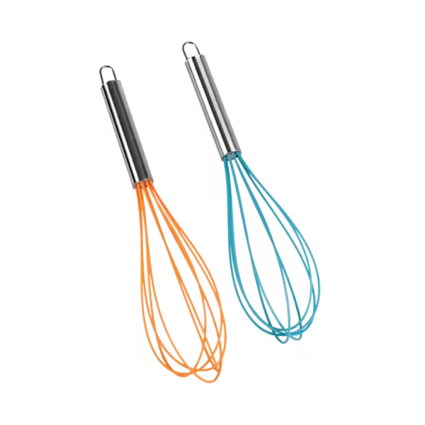 Batidor Manual de Acero Inoxidable con Mango de Silicona de 30cm Life style ideal para repostería. - 1