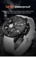 Reloj Deportivo De Cuarzo Para Hombres MEGIR Con Grande Dial Luminiscencia Resistente Al Agua Cronógrafo De Correa De Silicona Y Manos Luminosas 8115 - details 7