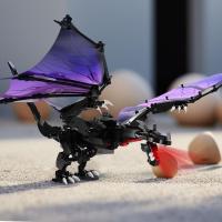 Bloques De Construcción Dragón Negro Sombrío 589PCS Modelo Pterosaur Juguete Para Niños Decoración De Escritorio Regalos De Vacaciones - details 2