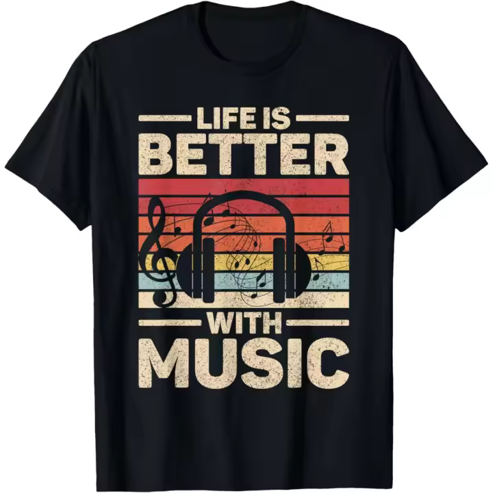 Camiseta de Manga Corta, 100% Algodón, Ropa Unisex para Hombres y Mujeres en 5 Tallas, Camiseta Negra, Cuello redondo con estampado. - 1