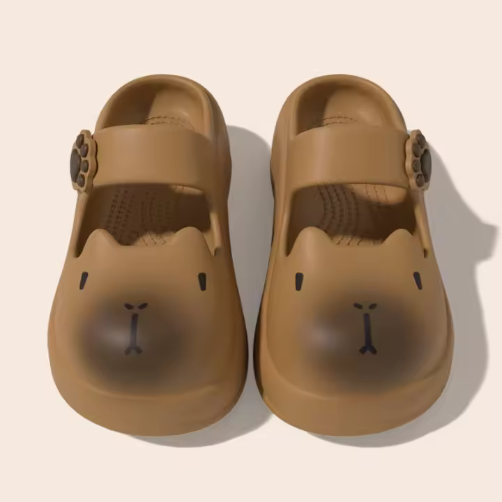 Sandalias Capybara Baotou para interior y hogar, zapatos de playa versátiles de verano para mujer, suela gruesa antideslizante, para uso en exteriores - 1