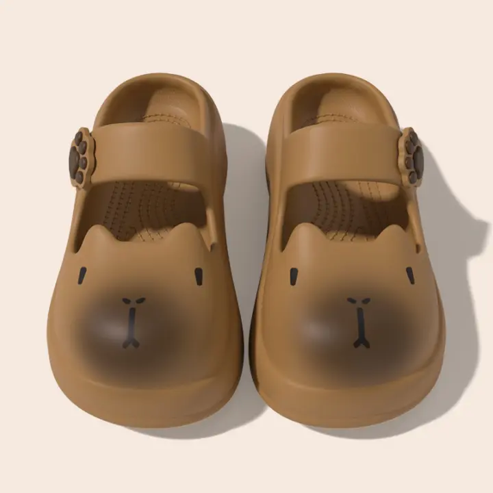 Sandalias Capybara Baotou para interior y hogar, zapatos de playa versátiles de verano para mujer, suela gruesa antideslizante, para uso en exteriores - 1
