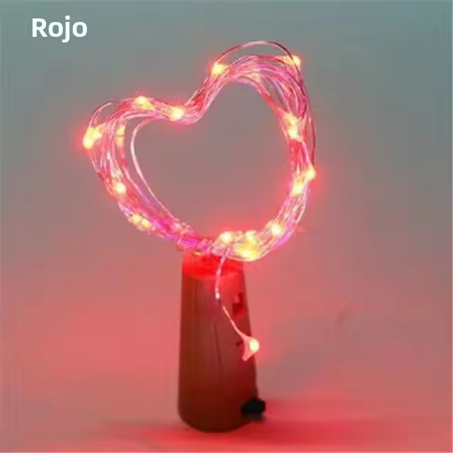 Luces LED Para Botella De Vino Barra 2M Decoración De Navidad Lámpara De Hadas De Cobre Cadena De Luces Festivas Incluye Batería - 1