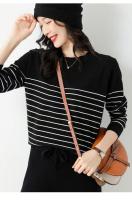 Suéter De Punto Para Mujer 2025 Estilo Oficina Lady Con Rayas Cuello Redondo Manga Larga Suéter Caliente Y Suave Para Todas Las Estaciones - details 16