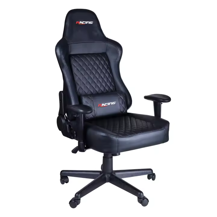 RACING BERGNER | Silla Gaming Omega| Ergonómica, Reclinable, Altura Ajustable, Soporte Lumbar | Negro - 1