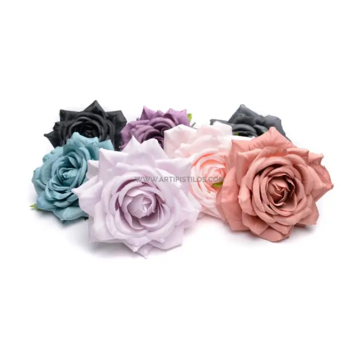 Rosa de Tela Royal 10.5cm - Flores de Tela para Decoración y Sombreros - 1