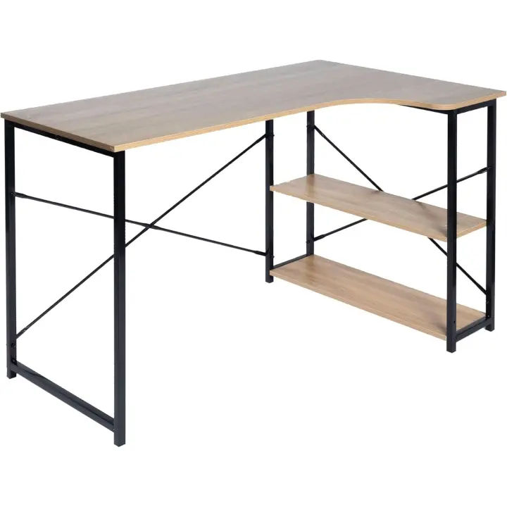 DUPI Mesa Escritorio con Estantes – Estructura de Acero Resistente, Diseño Multifuncional para Oficina o Estudio, 120x73x75 cm - 1