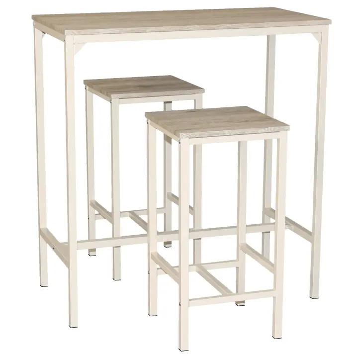 BARRA DE MESA CON 2 ROBADAS Beige Oak Mod. BRASIL adecuado para interior o exterior bajo carpa gazebo Terraza - 1