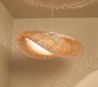 Lámpara Colgante De Bambú Pendentivo Luz De Techo Rattan Wicker Tejido a Mano Enredado Para Hogar Comedor Estilo Sudeste Asiático - details 30