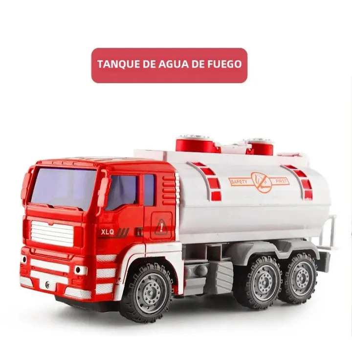 Juguete De Coche Para Niños Camión De Bomberos Con Escalera Vehículo De Ingeniería Simulación De Plástico Regalo De Cumpleaños - 1