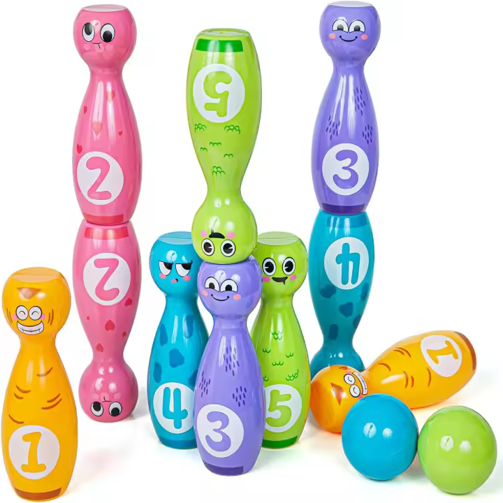 Juego De Bowling Para Bebés Juguetes Educativos Para Niños Y Niñas Juego De Aprendizaje De Números Deportes Al Aire Libre Interacciones Para Niños Regalo - 1