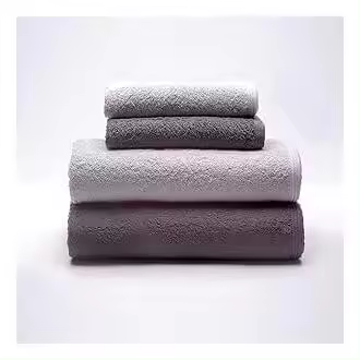 Sancarlos -  Juego de 4 Toallas Ocean Duo, 2 de Lavabo y 2 de Baño, Color Gris claro y Gris oscuro, 100% Algodón, 550gr/m2 - 1