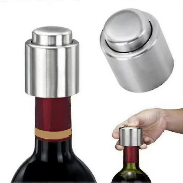2 Pcs Wine Bottle Stopper Plug with Vacuum Seal Winery Sealer Top Airless Saver - 1