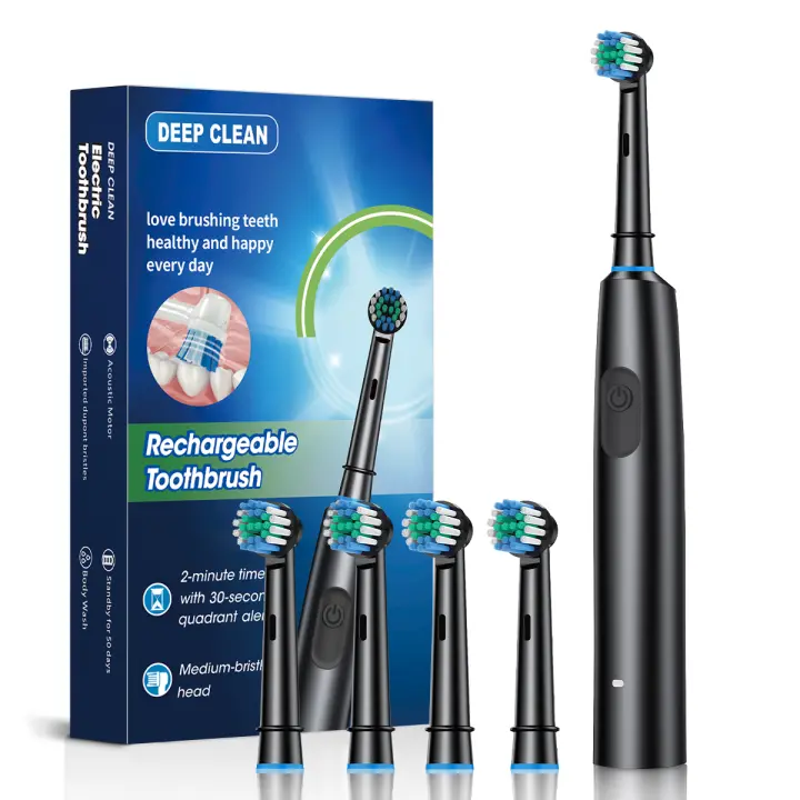 Cepillo De Dientes Eléctrico Rotativo Para Adultos Con Temporizador Y 6 Modos De Carga USB Recargable Y Cabezales De Reemplazo - 1