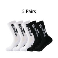 5 Pares De Calcetines De Fútbol Con Barra Media Antideslizante Y Base De Silicona Calcetines De Algodón Grueso Para Baloncesto Y Yoga Para Hombres - details 12