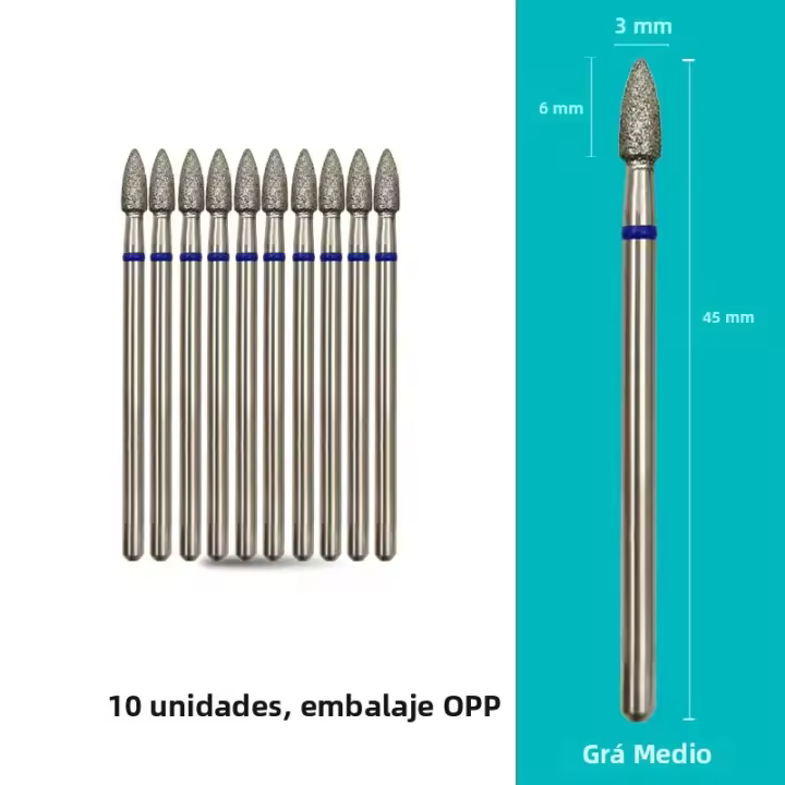 HYTOOS 10pcs Conjunto De Brocas De Diamante Cono Para Uñas 3*6mm Accesorios De Manicura Herramientas Para Taladro De Uñas - 1