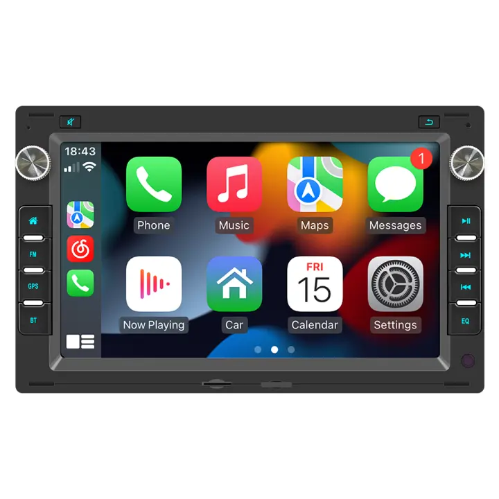 Radio con GPS para coche, reproductor Multimedia con Android, 7 pulgadas, 2 Din, CarPlay inalámbrico, estéreo, para VW PASSAT B5 MK4 MK5 Jetta Polo TRANSPORT T5 2+64G - 1